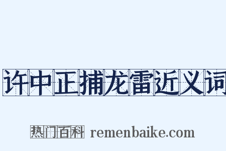 许中正捕龙雷近义词是什么意思的图片